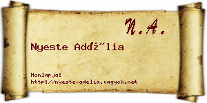 Nyeste Adélia névjegykártya